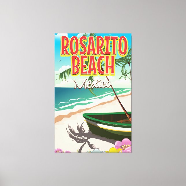 Toile Poster de voyage mexicain de Rosarito Beach (Recto)