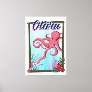 Toile Poster de voyage Otaru Japan Squid