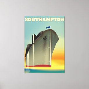 Toile Poster de voyage Southampton pour paquebots de cro