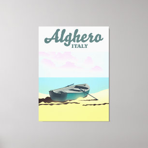 Toile poster de voyage vintage Alghero Italie