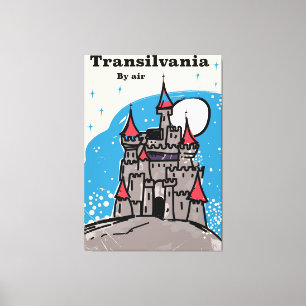 Toile poster de voyage vintage du château de Transylvani