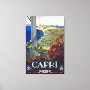 Toile Poster de voyage Vintage italien Capri
