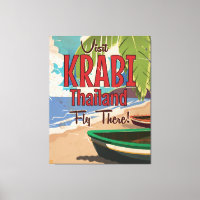 poster de voyage vintage Krabi Beach Thaïlande