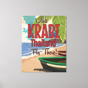 Toile poster de voyage vintage Krabi Beach Thaïlande