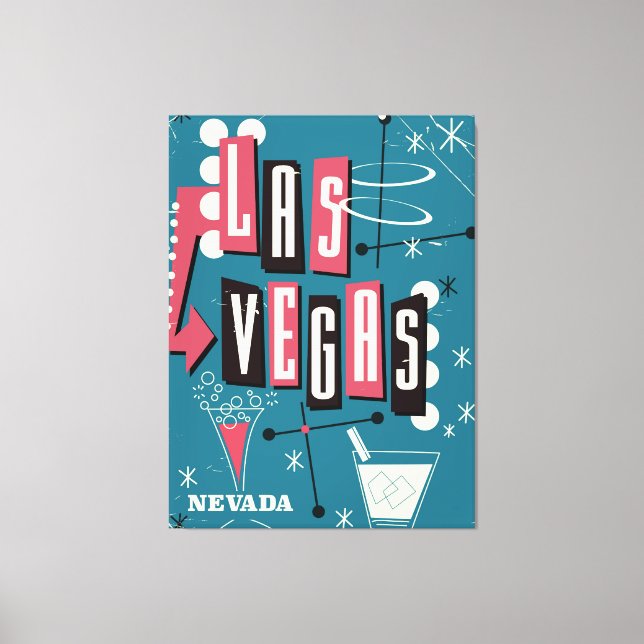 Toile poster de voyage vintage Las Vegas nevada (Recto)
