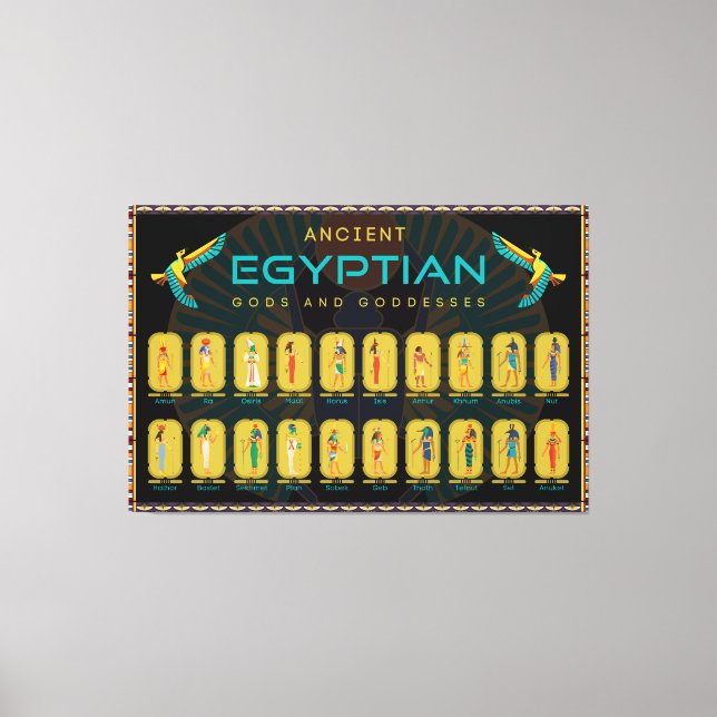Toile Poster des divinités de l'Egypte ancienne (Recto)