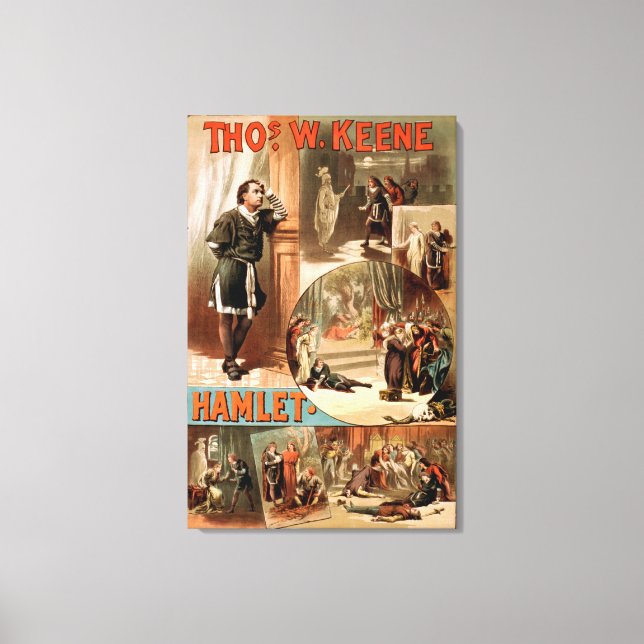 Toile Poster du théâtre William Shakespeare "Hamlet" (Recto)
