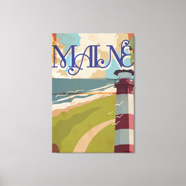 Toile Poster du Vintage voyage du Maine (Recto)