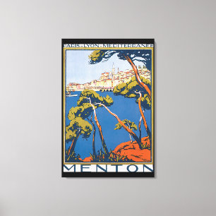 Toile Poster du Vintage voyage Menton