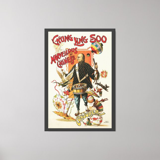 Toile Poster magique vintage, Magicien Chung Ling Soo (Recto)