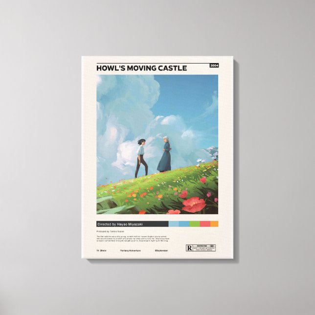 Toile Poster Moving Castle de Howl, Film Vintage (Recto)