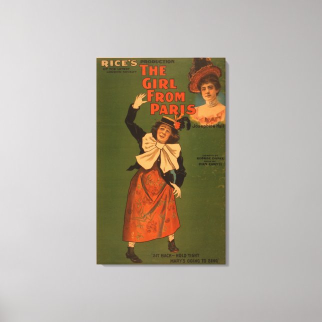 Toile Poster musical du théâtre "La Fille de Paris" (Recto)