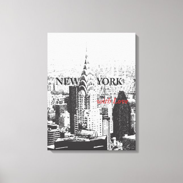 Toile Poster New York avec amour (Recto)