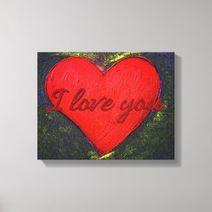 Toile Poster peint enveloppé dans le coeur