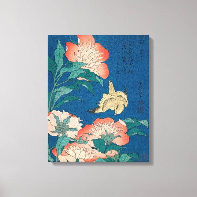 Toile Poster Peonies et une affiche de peinture célèbre  (Recto)