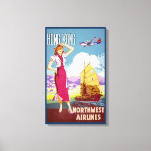 Toile Poster publicitaire vintage Northwest Airlines