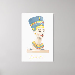 Toile Poster rectangulaire Queen Nefertiti et Cartouche.