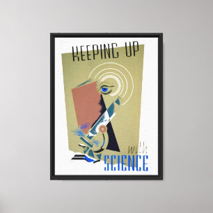 Toile Poster rétro futuriste pour la science
