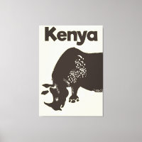 Poster vintage africain du Kenya Rhino