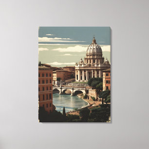 Toile Poster vintage de Rome