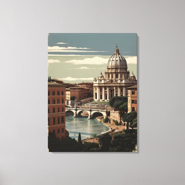 Toile Poster vintage de Rome (Recto)