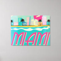 Poster vintage des années 1980 à Miami