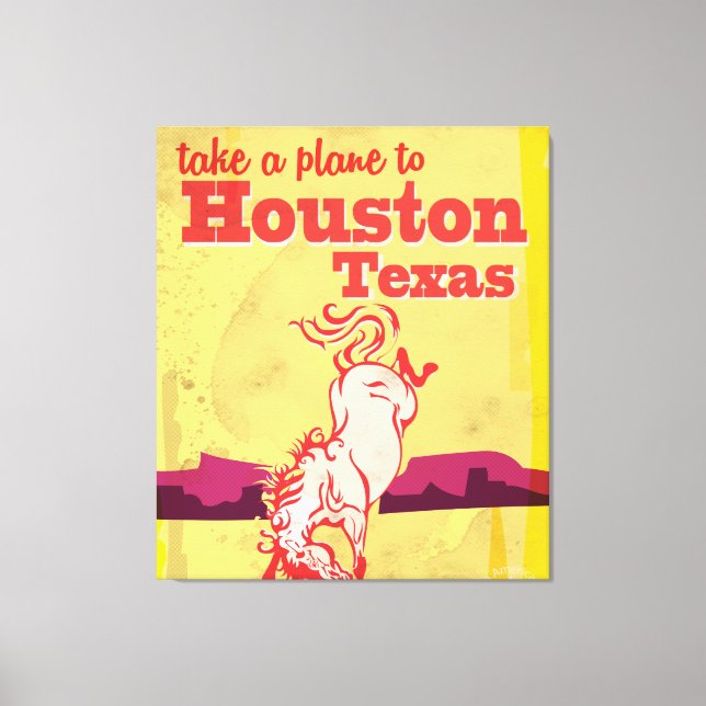 Toile Poster Vintage voyage de Houston, Texas (Recto)