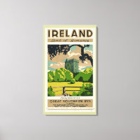Poster Vintage voyage Irlande Blarney Castle