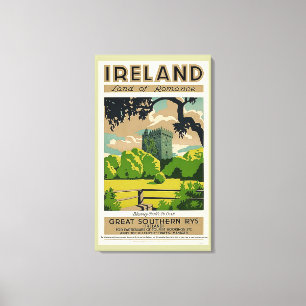 Toile Poster Vintage voyage Irlande Blarney Castle