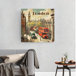 Toile Poster Vintage voyage London City Centre
