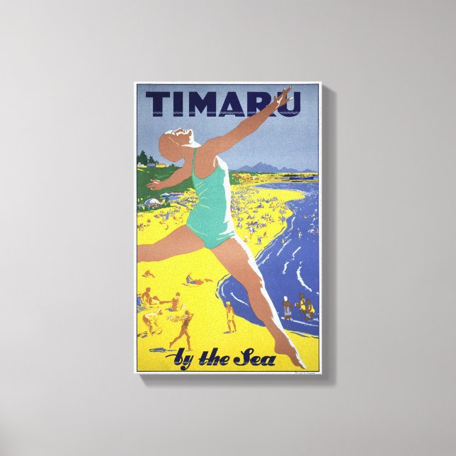 Toile Poster Vintage voyage néo-zélandais (Recto)