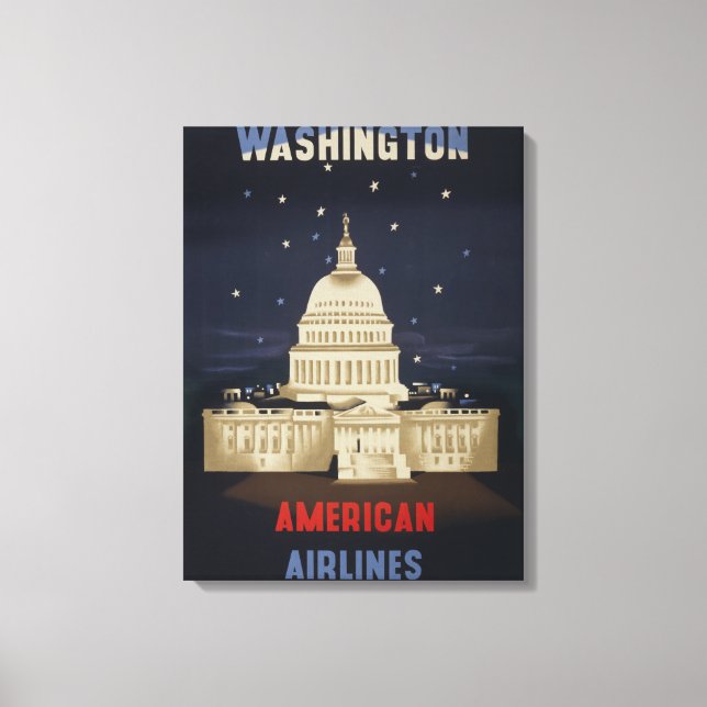 Toile Poster Vintage voyage pour American Airlines (Recto)