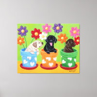 Pot à fleurs Labrador Chiots