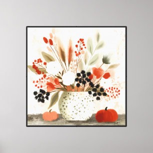 Toile Pot de fleurs d'automne et Pot tacheté de rouille
