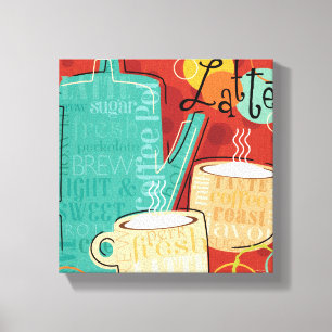 Toile Pot et tasses décoratifs de Latte
