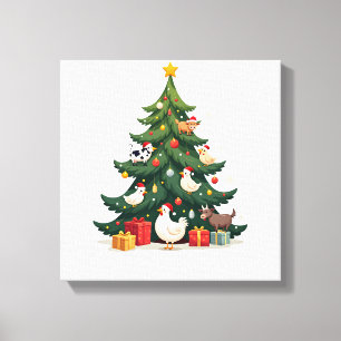 Toile Poule Vache Chèvre Cheval Ferme Animal Fermier Noë