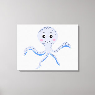 Toile Poulpe sous le motif pour enfants de la mer