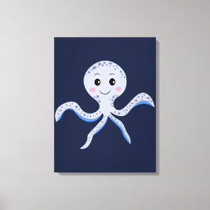Toile Poulpe sous le motif pour enfants de la mer