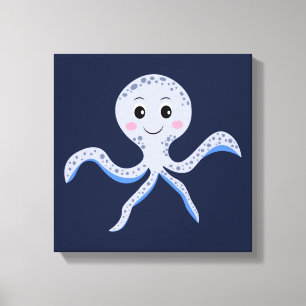 Toile Poulpe sous le motif pour enfants de la mer