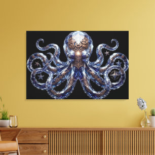 Toile Poulpe Steampunk Cristallin