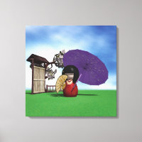 Poupée Kokeshi Japonaise Art Cerisier en Fleur