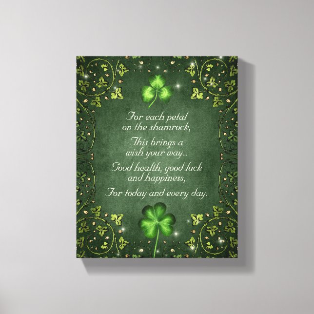 Toile Pour chaque pétale sur le Shamrock - Irlandais Dir (Recto)