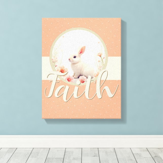 Toile Pour la crèche lapin blanc crémeux (Insitu (Plancher de Bois))