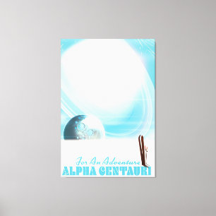Toile Pour une affiche de ski rétro aventureuse de scien