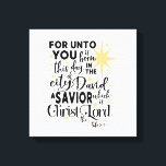 Toile Pour vous est né ce jour Noir Or Noir Noir<br><div class="desc">Cette toile élégante nous rappelle le vrai sens de Noël.</div>