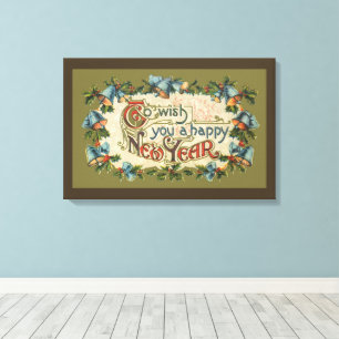 Toile Pour vous souhaiter une bonne année, Vintage victo