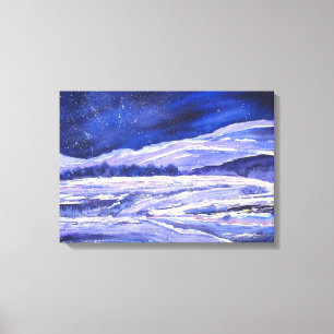 Toile Poussière de neige et aquarelle de poussière de ne