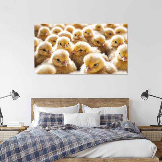 Toile Poussins jaunes rassemblés en grand nombre (Insitu(Chambre))