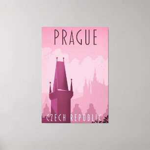 Toile Prague République Tchèque affiche de voyage vintag