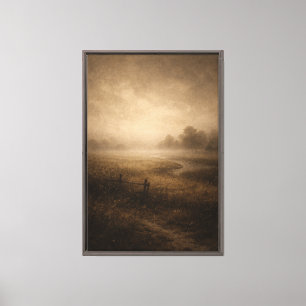 Toile Prairie Sépia Murmurante